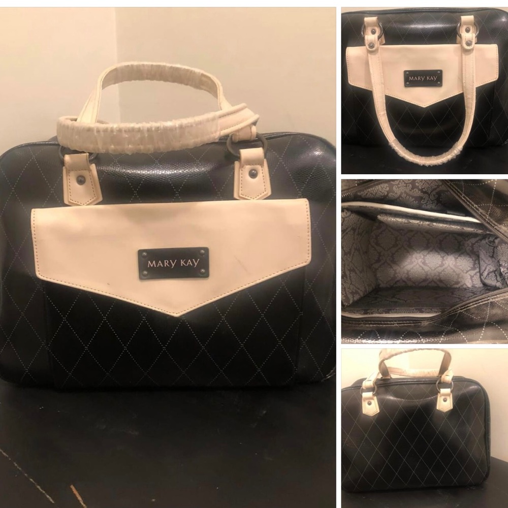 Mary Kay Black and Cream Quilted Bag